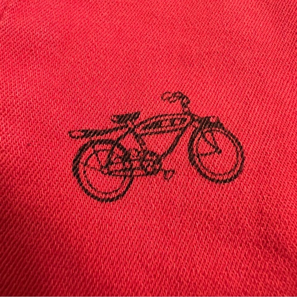 PAIGE Kylie Crop Bicycle Theme Skinny Jeans Red Black Size 26 - Picture 8 of 14
